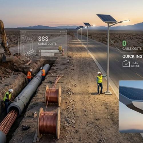 Off-Grid Solar Street Lights vs. Trenching Costs | LEDER